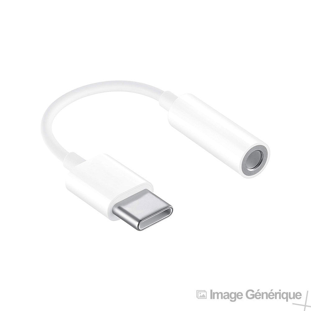 USB Type-C Adapter (9mm Long Connector) to 3.5mm Jack - White (Bulk)