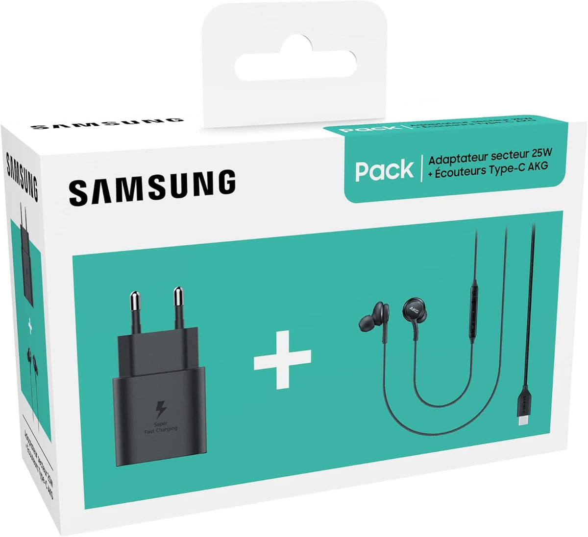 Samsung Starter Pack (Ladegerät 25W TA800N & Typ-C-Kopfhörer AKG IC100B - Schwarz (Originalverpackung)