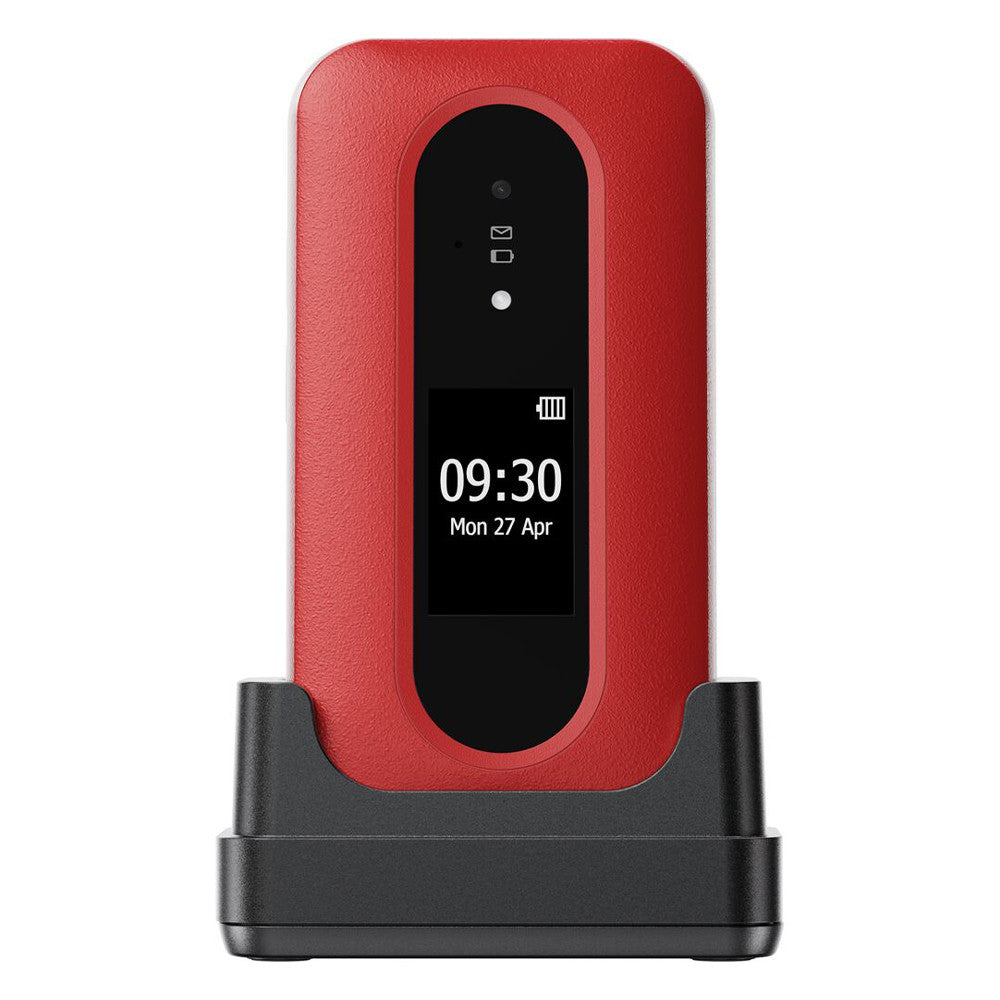 Doro Leva L30 (Flip phone - 4G - Charging cradle) Red / White