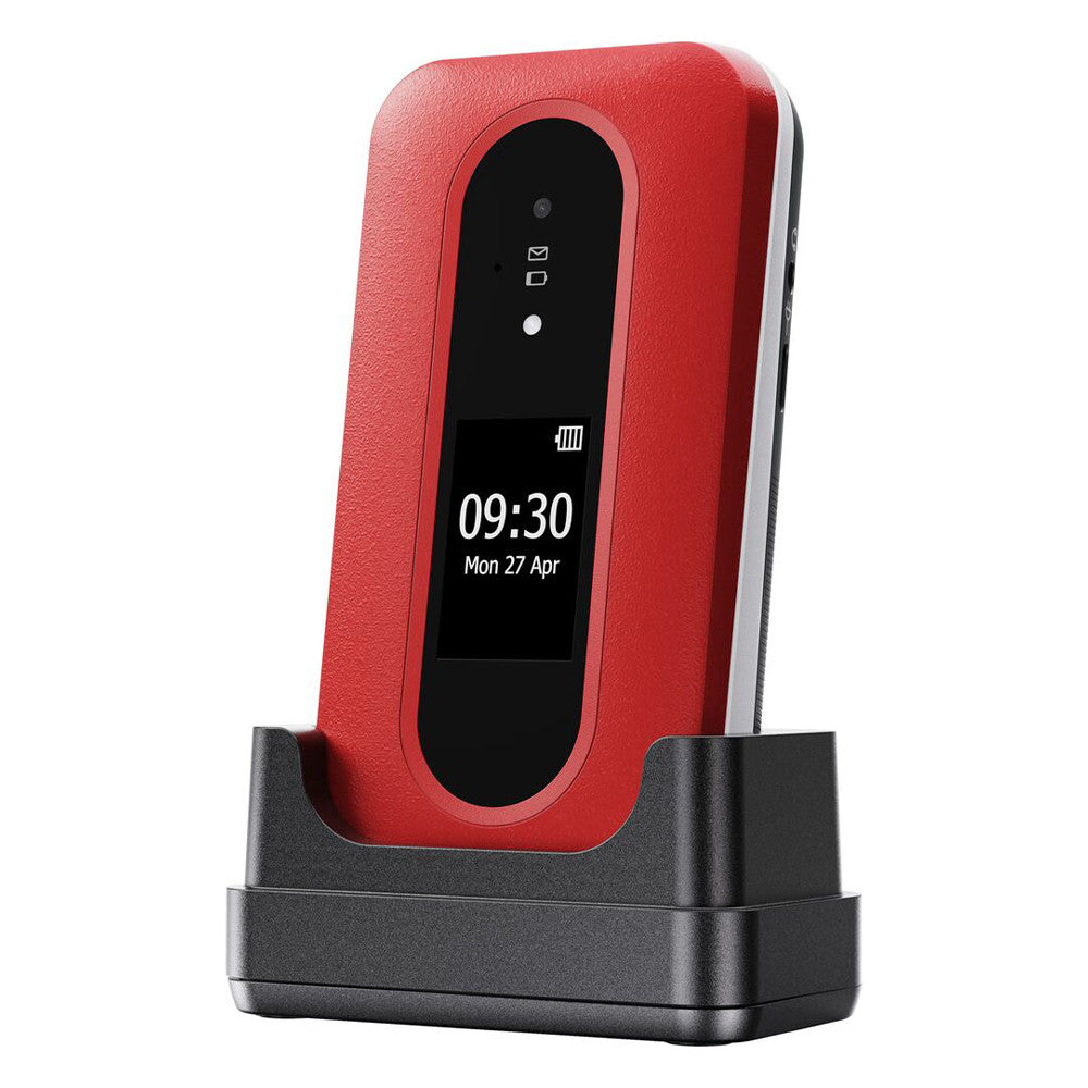 Doro Leva L30 (Flip phone - 4G - Charging cradle) Red / White