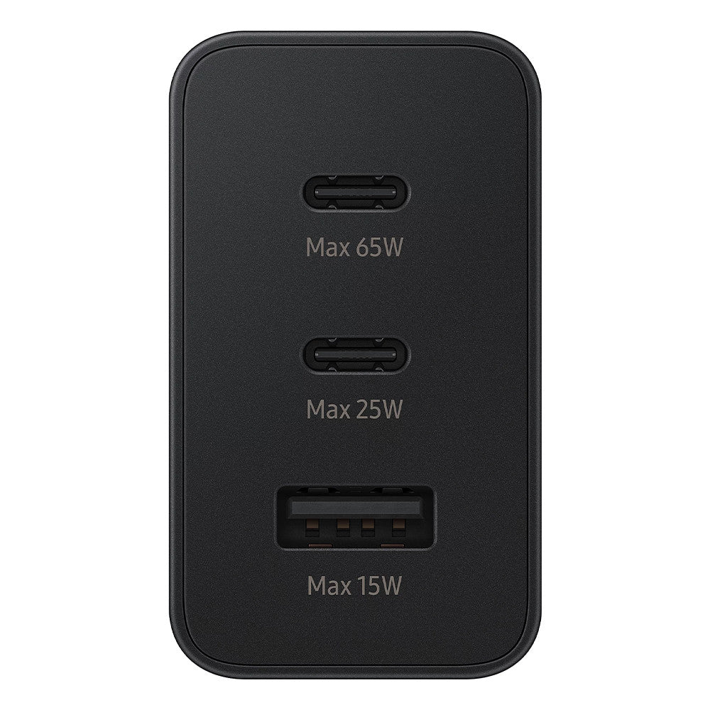 Samsung EP-T6530NBEGEU - Trio mains adapter 2 x USB Type-C & 1 x USB-A (65W - Black) Original packaging