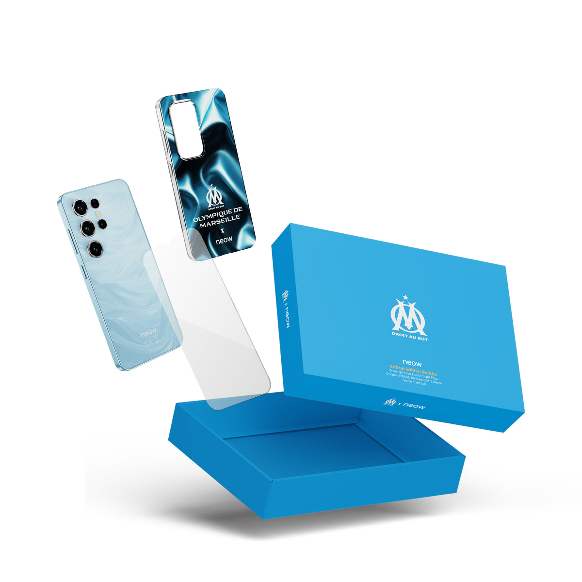 NEOW Safe Plus, OM Pack (Smartphone for teenagers - 6.6'' - 128 GB, 4 GB RAM) Blue