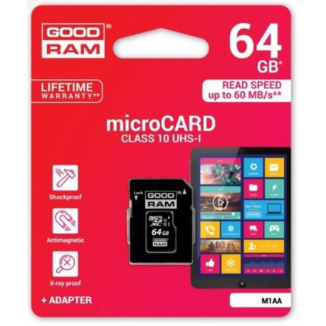 GoodRAM 64 GB Speicherkarte (mit SD-Kartenadapter)