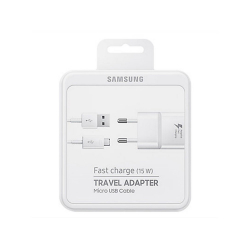 Samsung EP-TA20EWEUGWW - Chargeur Secteur Complet - Adaptateur Fast Charge 2A & Câble Micro USB - Blanc (Emballage Original)
