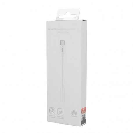 Huawei CM20 - Adaptateur d'origine USB Type-C vers Jack 3.5mm - Blanc (Emballage Originale)