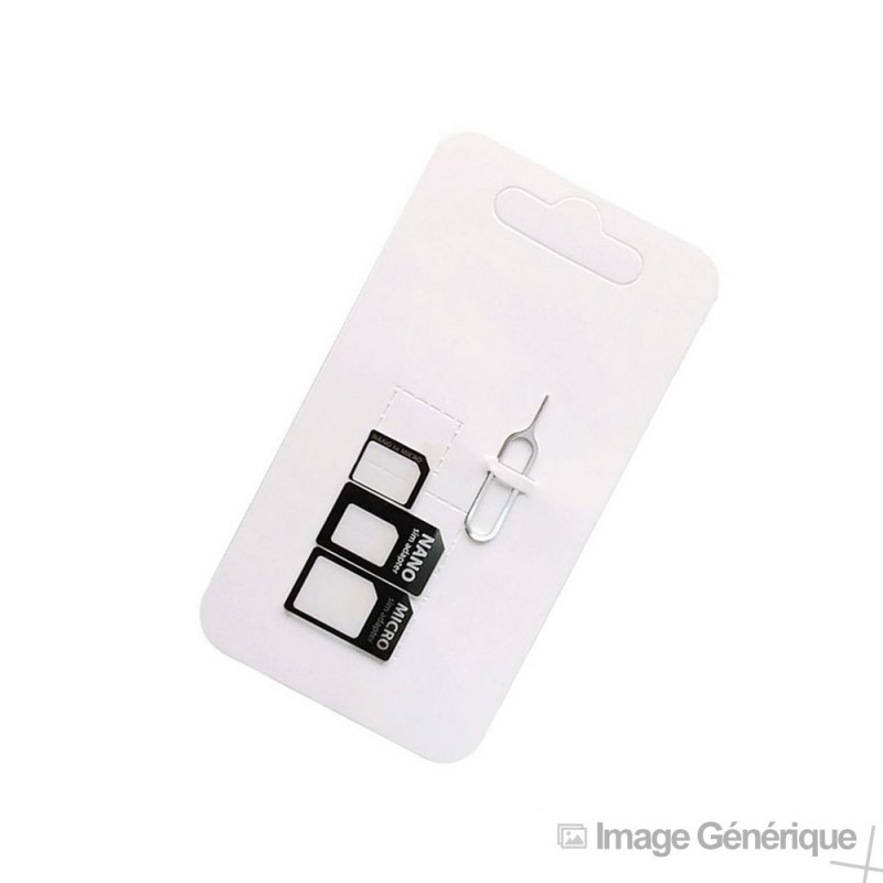 Grossiste Générique - Adaptateur Sim - Nano Sim et Micro Sim - 3 en 1