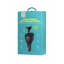 Adaptateur Allume Cigare USB Universel - 2.1A - Avec Oreillette Bluetooth - Noir (Emballage Original)