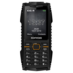 Konrow Stone Plus - Teléfono a prueba de golpes con certificación IP68 - 2.4'' - Dual Sim - Negro