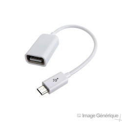 Adaptateur OTG USB / Micro USB - Blanc (En Vrac)