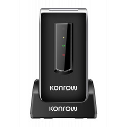 Konrow Senior C - Écran 2.4'' - Double Sim - Noir (Dock de charge Fourni)