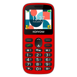 Konrow Senior 231 (Écran 2.31'' - Double Sim - Dock de charge Fourni) Rouge