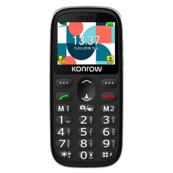 Konrow Senior 231 (2.31'' Screen - Dual Sim - Charging Dock Provided) Black