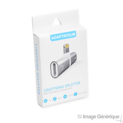 Adaptateur Splitter Lightning Audio et Charge - Noir (Blister)