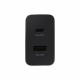 Samsung EP-TA220NBEGEU - Adaptateur Secteur Duo USB Type C & USB A - 35W, Noir (Emballage Original)