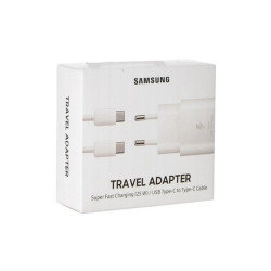 Samsung EP-TA800XBEGWW - Chargeur Secteur, Adaptateur USB Type C Fast Charge 25W & Câble USB Type C - Blanc (Emballage Original)