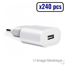 Adaptateur Secteur USB Universel - 1.5A - Blanc (carton de 240 pcs) - En vrac