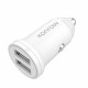 Konrow KCC12AAW - Adaptateur Allume-cigare 2 Ports USB - Charge rapide 12W, Blanc (Compatible, Blister)