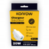 Konrow KC20ACW - Adattatore di alimentazione a 2 porte Tipo A e Tipo C - Ricarica rapida da 20 W, Bianco (compatibile, blister)