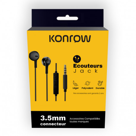 Grossiste Konrow - Konrow KE-JACK - Ecouteurs Jack (3,5mm, Noir) 