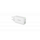 Konrow KC65ACCW - Adaptador de Corriente 3 Puertos (1 Puerto Tipo A y 2 Puertos Tipo C) Carga Rápida 65W, Blanco (Compatible, Bl
