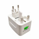 Konrow 931 - Adaptateur Universel - EU / US / UK / AU , Blanc (Blister)