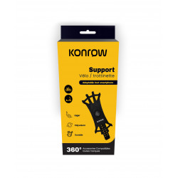 Konrow KSBIKE - Support Vélo / Trottinette (360°, Adaptable tout Smartphones, Noir) - Emballage Original