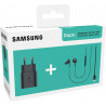 Samsung Starter Pack (caricabatterie TA800N da 25 W e auricolari AKG IC100B tipo C - Nero (confezione originale)