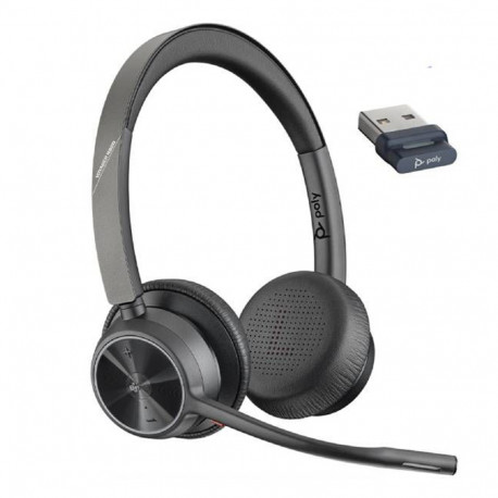 Poly Voyager 4320 MS Draadloze Hoofdtelefoon - (Stereo - Bluetooth - USB-A) Zwart