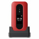 Doro Leva L30 (Clapet - 4G - Socle de charge) Rouge / Blanc
