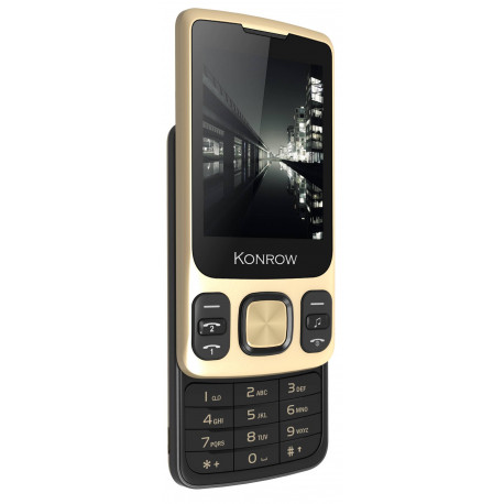 Konrow Slider - Téléphone Coulissant - Ecran 2.4'' - Double Sim - Or