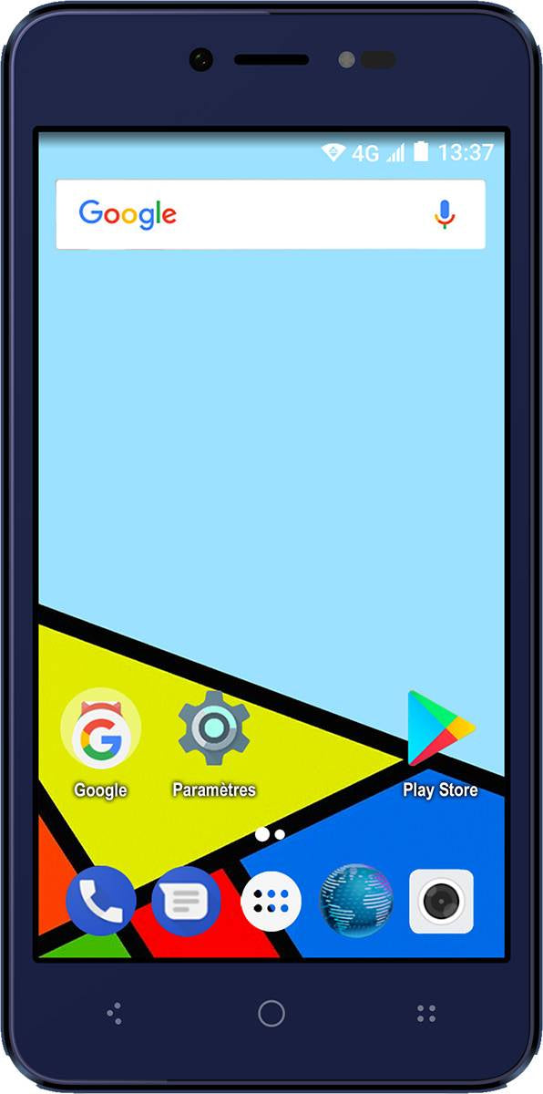 Konrow Easy Feel - Smartphone Android - 4G - Ecran 5'' - Double Sim - 16Go, 1Go RAM - Bleu