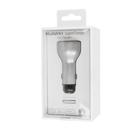 Huawei AP38 - Caricabatterie da auto completo, adattatore per ricarica rapida con 2 porte USB - 2 A/5 A - Grigio (confezione originale)