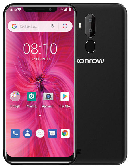 Konrow Easy 62 - Android 8.1 - 4G - Schermo 6.2'' - Dual SIM - 16 GB, 1 GB RAM - Nero
