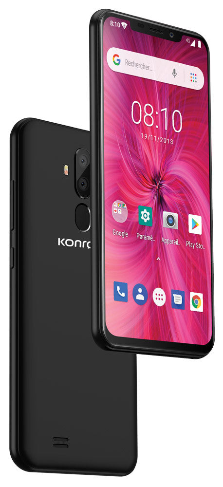 Konrow Easy 62 - Android 8.1 - 4G - Schermo 6.2'' - Dual SIM - 16 GB, 1 GB RAM - Nero