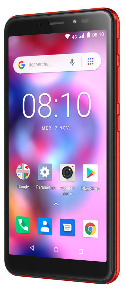 Konrow Easy 55 - Android 8.1 - 4G - Pantalla de 5.34'' - Dual SIM - 8 GB, 1 GB de RAM - Rojo