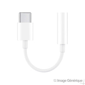 USB Type-C Adapter (9 mm Long Tip) to 3.5 mm Jack - White (Bulk)