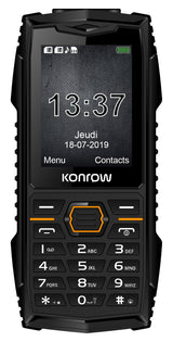 Konrow Stone Plus - Teléfono resistente certificado IP68 - 2.4'' - Doble SIM - Negro