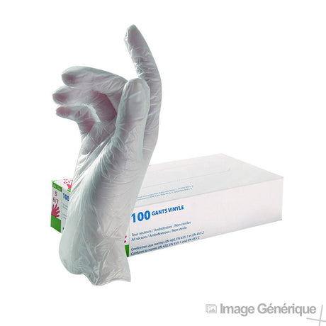 Caja de 100 guantes (vinilo, talla L)