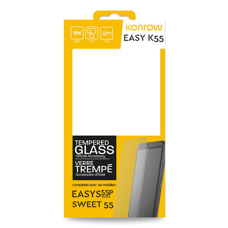 Vetro temperato per Konrow Easy K55 (Compatibile Easy S55P 2021 e Sweet55 - 9H, 0.33mm)