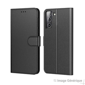 Kunstleren flipcase voor Samsung Galaxy S22 - Zwart (Bulk)