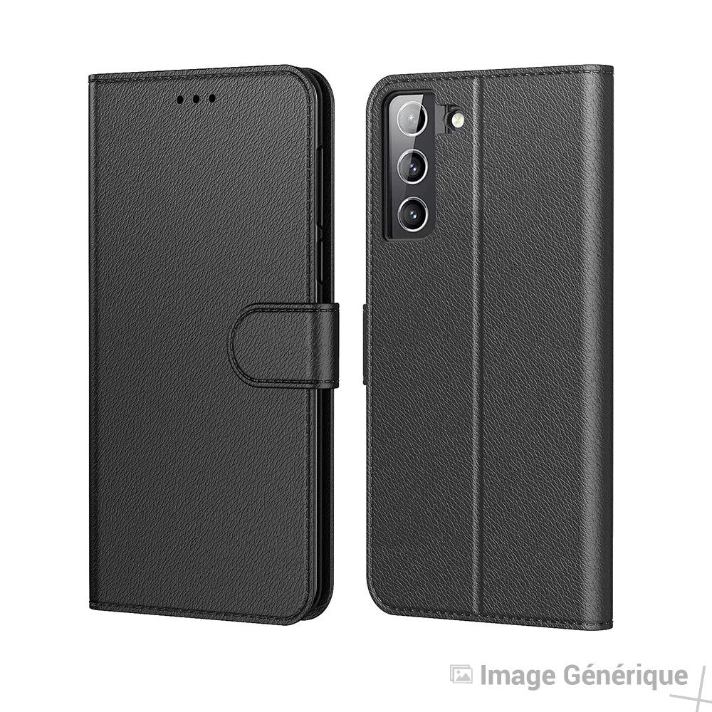 Faux Leather Flip Case for Samsung Galaxy S22 - Black (Bulk)