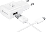Samsung EP-TA20EWECG - Complete Mains Charger - 2A Fast Charge Adapter & USB Type-C Cable - White (Original Packaging)