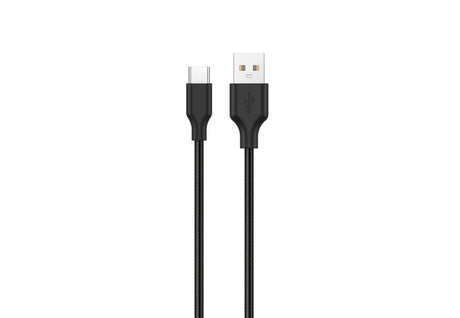 Konrow KCATCNB1 - Câble USB Type C  vers Type A (1 M - 3A) - Noir (Compatible, Blister)