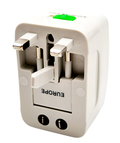 Konrow 931 - Adattatore universale - EU / US / UK / AU, Bianco (Blister)