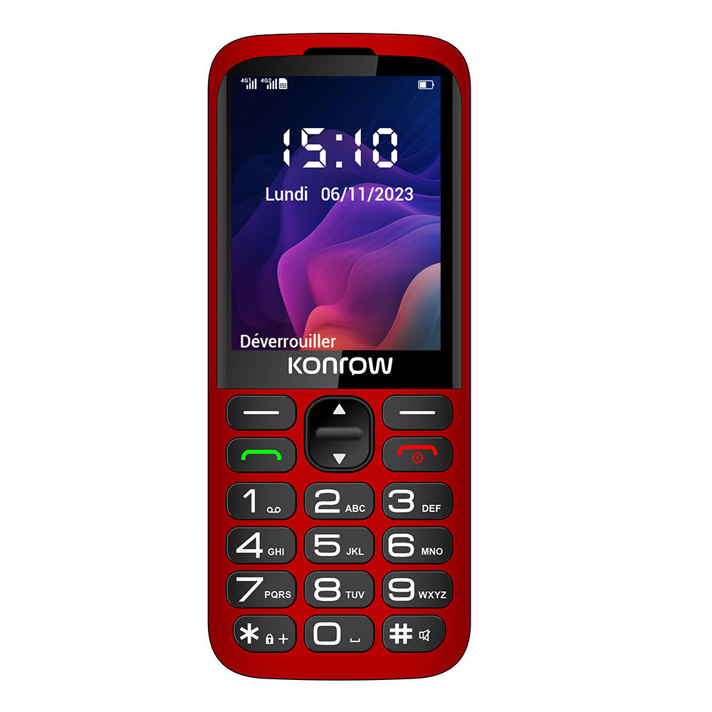 Konrow Senior 280 Next 4G (2.8'' - Dual SIM - Con base de carga) Rojo
