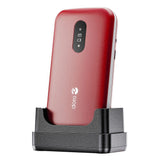 Doro 2820 4G (Flip Phone with Charging Dock) Red/White