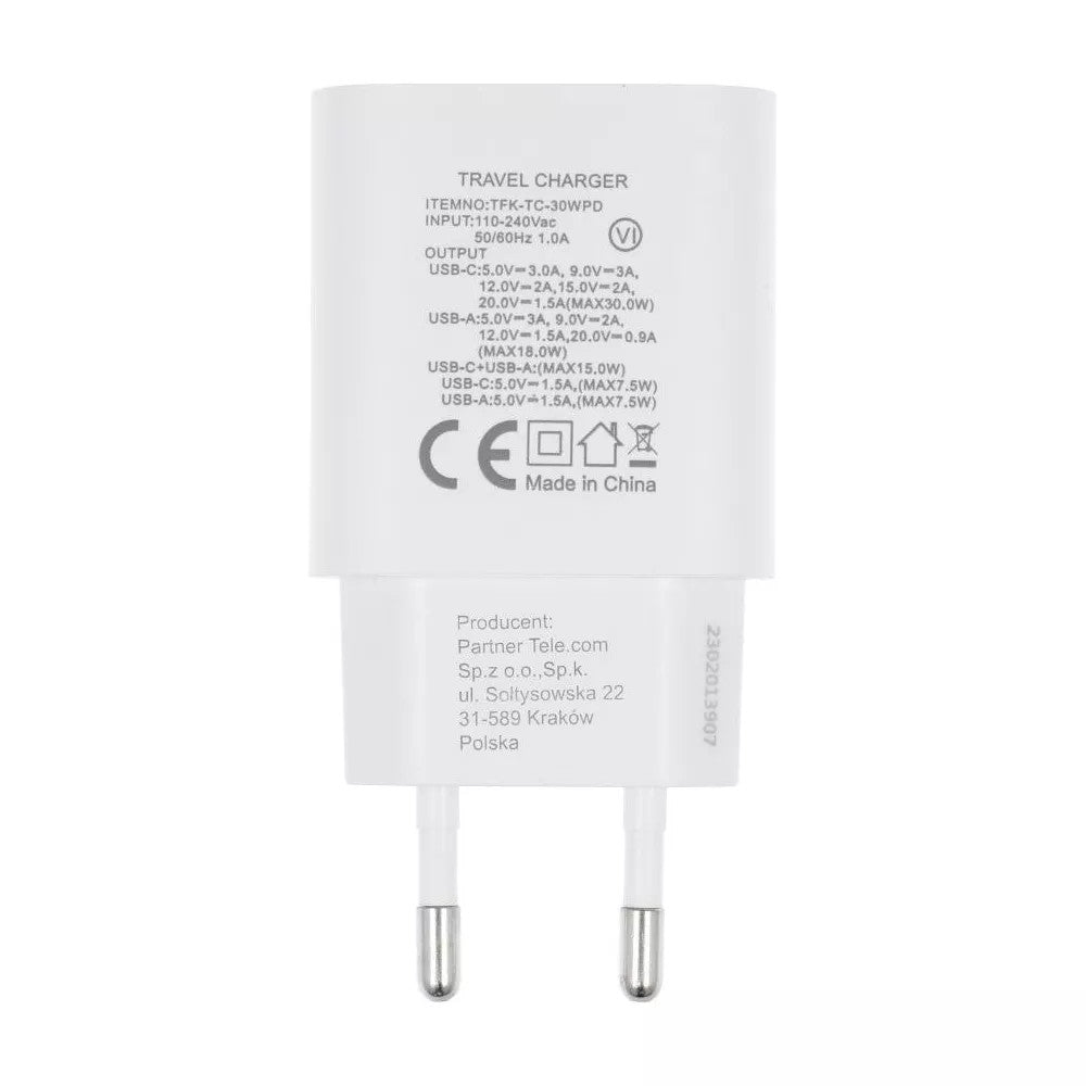 Forcell - 2-Port-Netzteil (Typ A und Typ C, 30W, Weiß) Originalverpackung