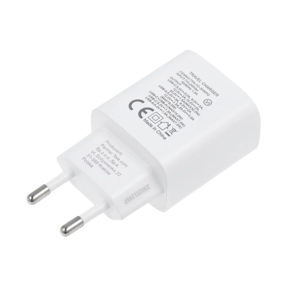 Forcell - Netzteil 2 Anschlüsse (Typ-A- und Typ-C-Port, 30W, Weiß) Originalverpackung