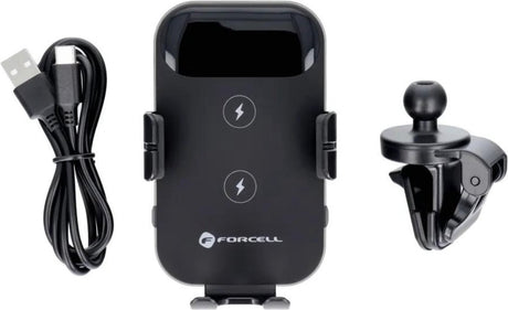 Forcell - Caricatore auto wireless (15 W, Magsafe, per griglia di aerazione, Nero) Confezione originale