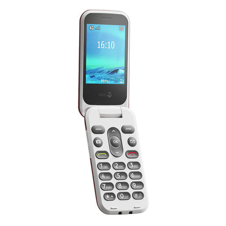 Doro 2880 4G (Klaptelefoon met laadstation, dubbel scherm) Rood / Wit